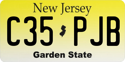 NJ license plate C35PJB