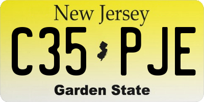 NJ license plate C35PJE