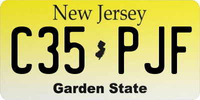 NJ license plate C35PJF