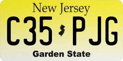 NJ license plate C35PJG