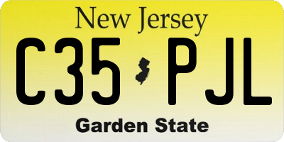 NJ license plate C35PJL