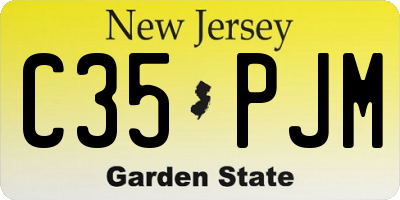 NJ license plate C35PJM