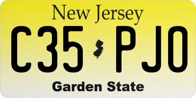 NJ license plate C35PJO