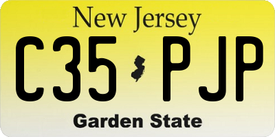 NJ license plate C35PJP