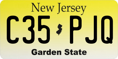 NJ license plate C35PJQ
