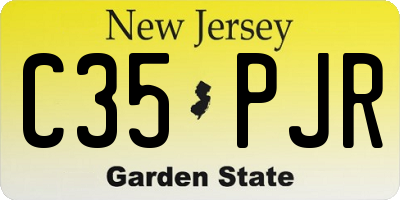 NJ license plate C35PJR