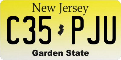NJ license plate C35PJU