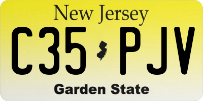 NJ license plate C35PJV