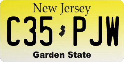 NJ license plate C35PJW