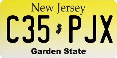 NJ license plate C35PJX