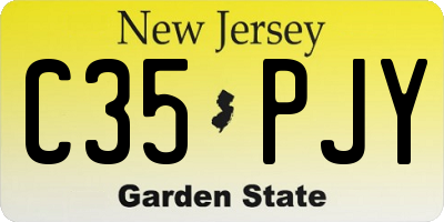 NJ license plate C35PJY