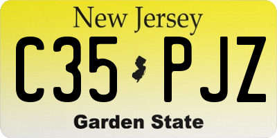 NJ license plate C35PJZ