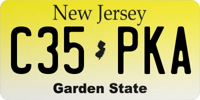 NJ license plate C35PKA