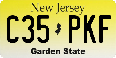 NJ license plate C35PKF