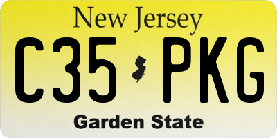 NJ license plate C35PKG