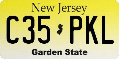 NJ license plate C35PKL