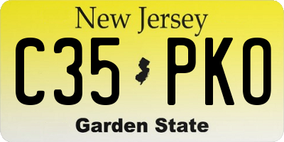 NJ license plate C35PKO