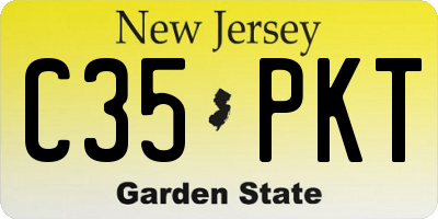 NJ license plate C35PKT