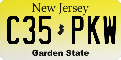 NJ license plate C35PKW