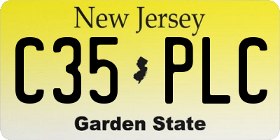 NJ license plate C35PLC