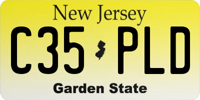 NJ license plate C35PLD