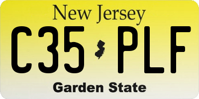 NJ license plate C35PLF