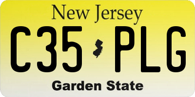 NJ license plate C35PLG