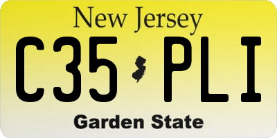 NJ license plate C35PLI