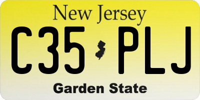 NJ license plate C35PLJ