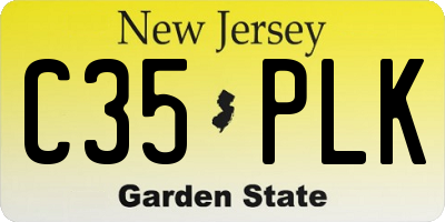 NJ license plate C35PLK
