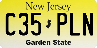 NJ license plate C35PLN