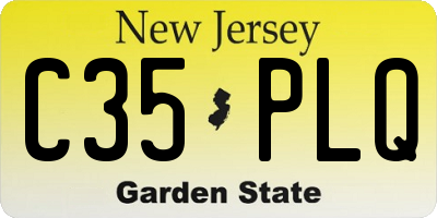 NJ license plate C35PLQ