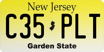 NJ license plate C35PLT