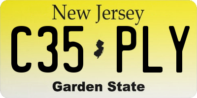 NJ license plate C35PLY