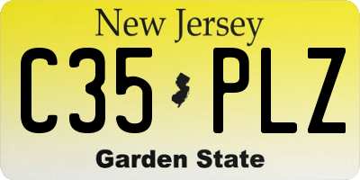 NJ license plate C35PLZ