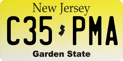 NJ license plate C35PMA