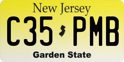 NJ license plate C35PMB