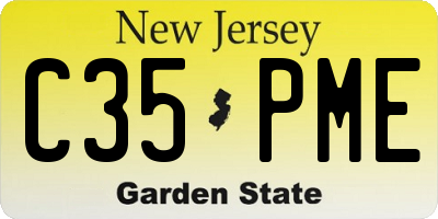 NJ license plate C35PME