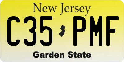 NJ license plate C35PMF