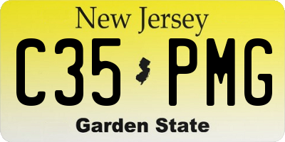 NJ license plate C35PMG