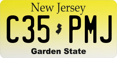 NJ license plate C35PMJ