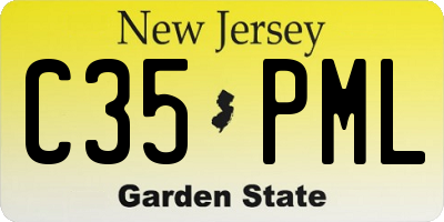 NJ license plate C35PML
