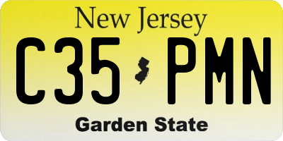 NJ license plate C35PMN