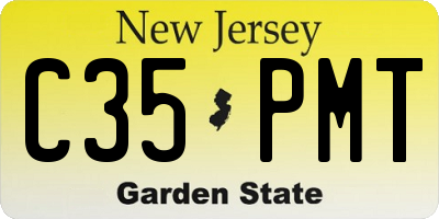 NJ license plate C35PMT