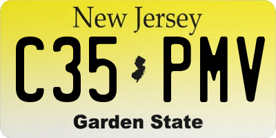 NJ license plate C35PMV