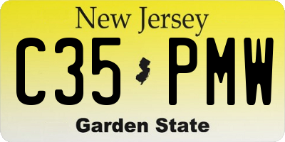 NJ license plate C35PMW