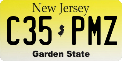 NJ license plate C35PMZ