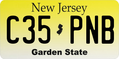 NJ license plate C35PNB