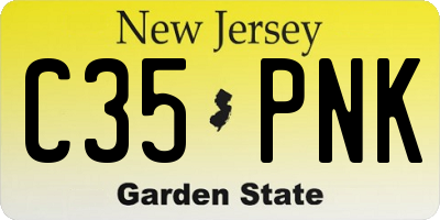 NJ license plate C35PNK