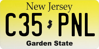 NJ license plate C35PNL